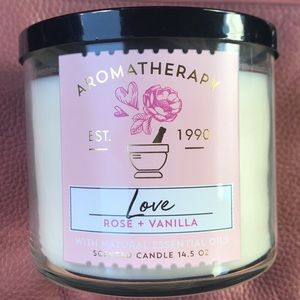 Bath and Body Works Rose + Vanilla Candle